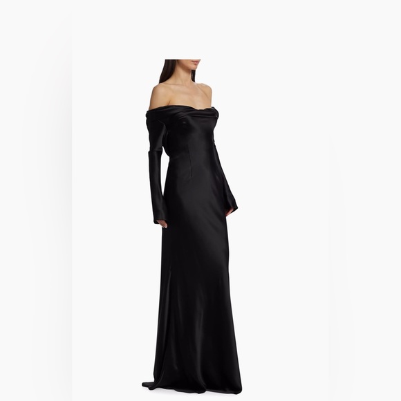 $4990 Danielle Frankel Noa Crepe Satin Gown size 8 - Picture 3 of 12